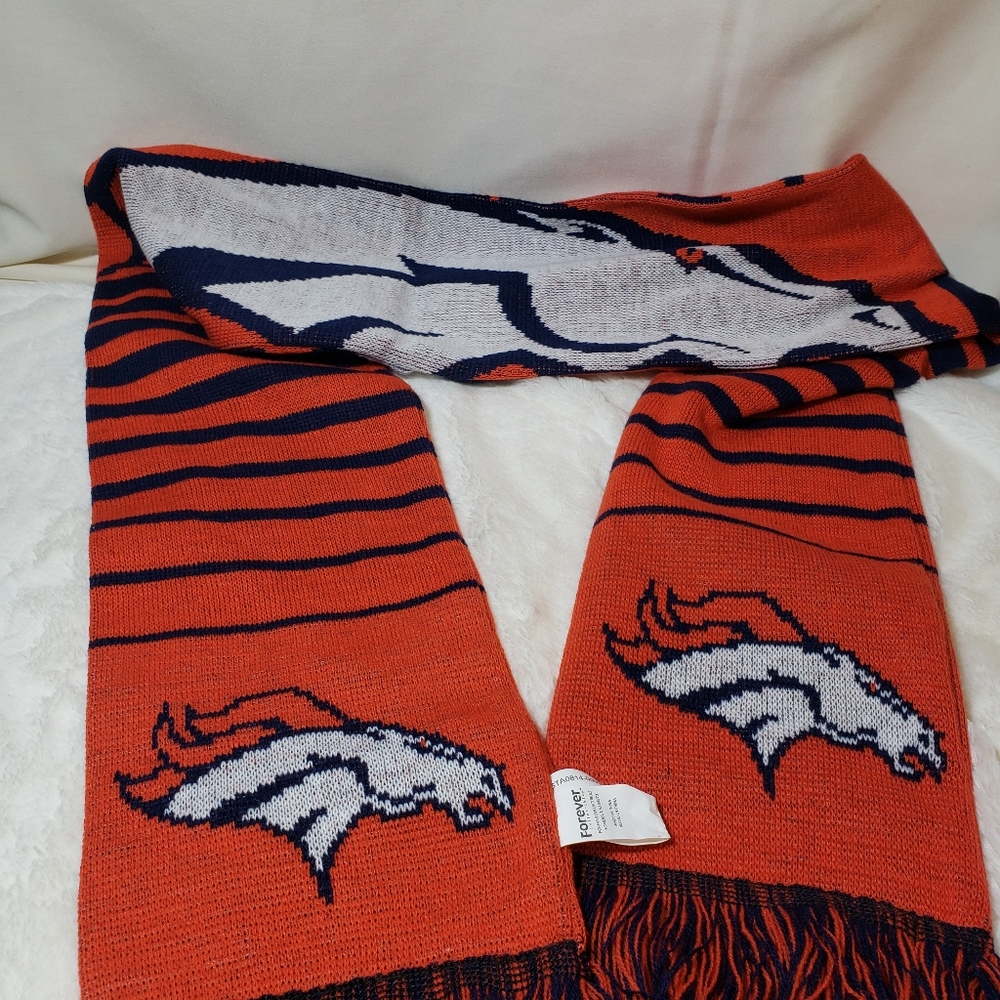 Denver Broncos fringed acrylic neck scarf